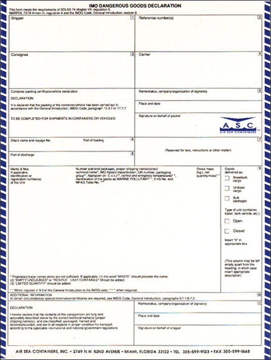 a sample of dangerous goods declaration in sea freight a sample of dangerous goods declaration in sea freight