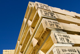 Pallets for international shipping with ISPM15 marks Pallets for international shipping with ISPM15 marks